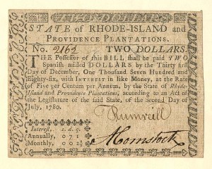 Colonial Currency - FR RI-283 - July 2, 1780 - Paper Money